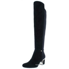 2019 Custom Fashion Womens Suede Knee Thigh High Heel Boots Winter Block Heel Booties